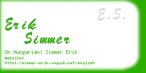 erik simmer business card